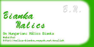 bianka malics business card
